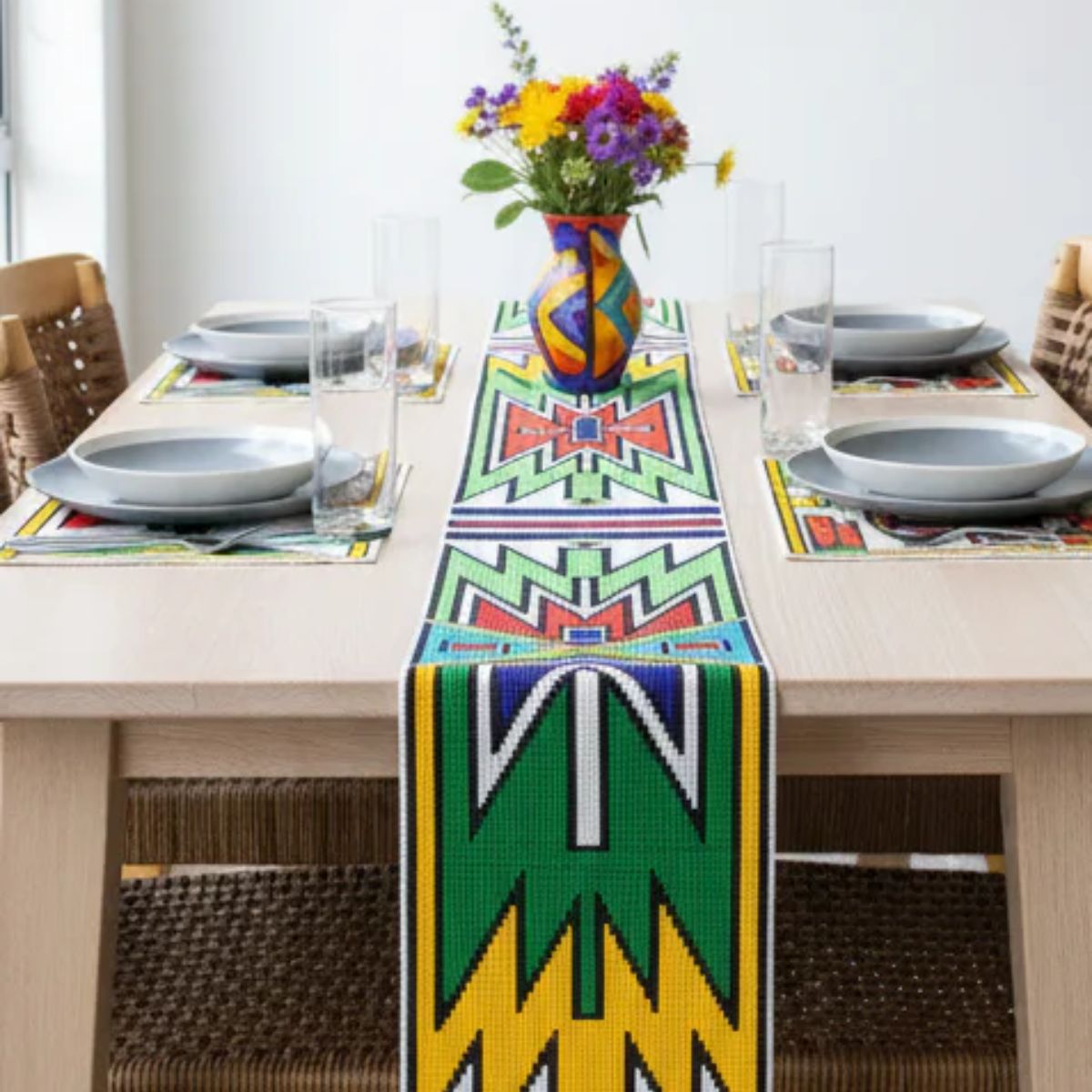 Inyoka Beaded Statement Textile - Multi-Use Decor